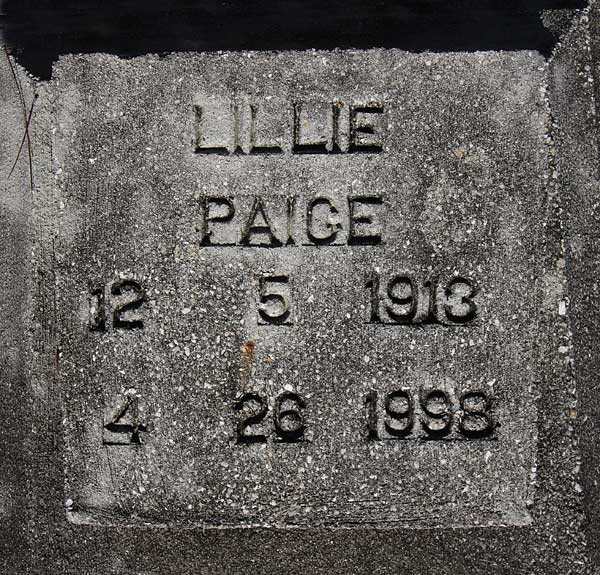 Lillie Paige Gravestone Photo