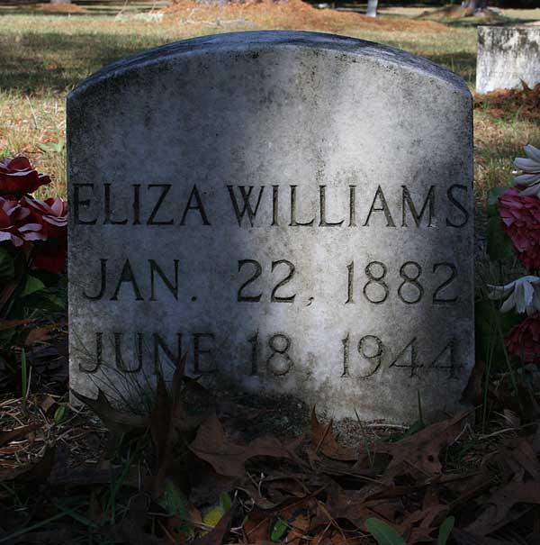 Eliza Williams Gravestone Photo
