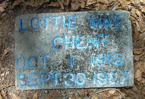 Lottie Mae Chent Gravestone Photo