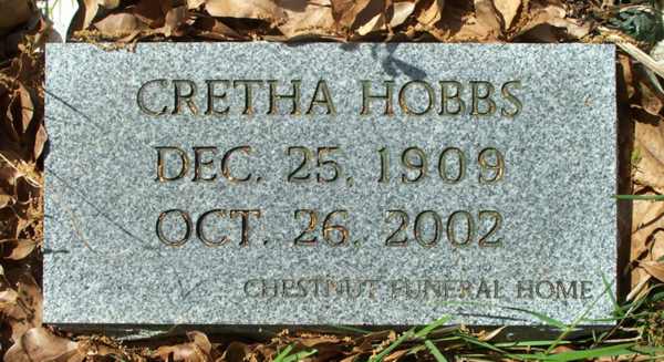 Gretha Hobbs Gravestone Photo