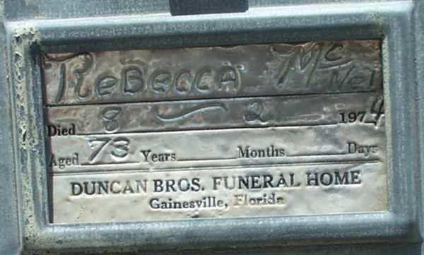 Rebecca McNeil Gravestone Photo