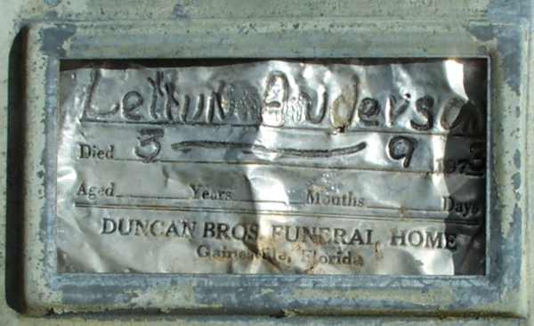 Lettun Anderson Gravestone Photo