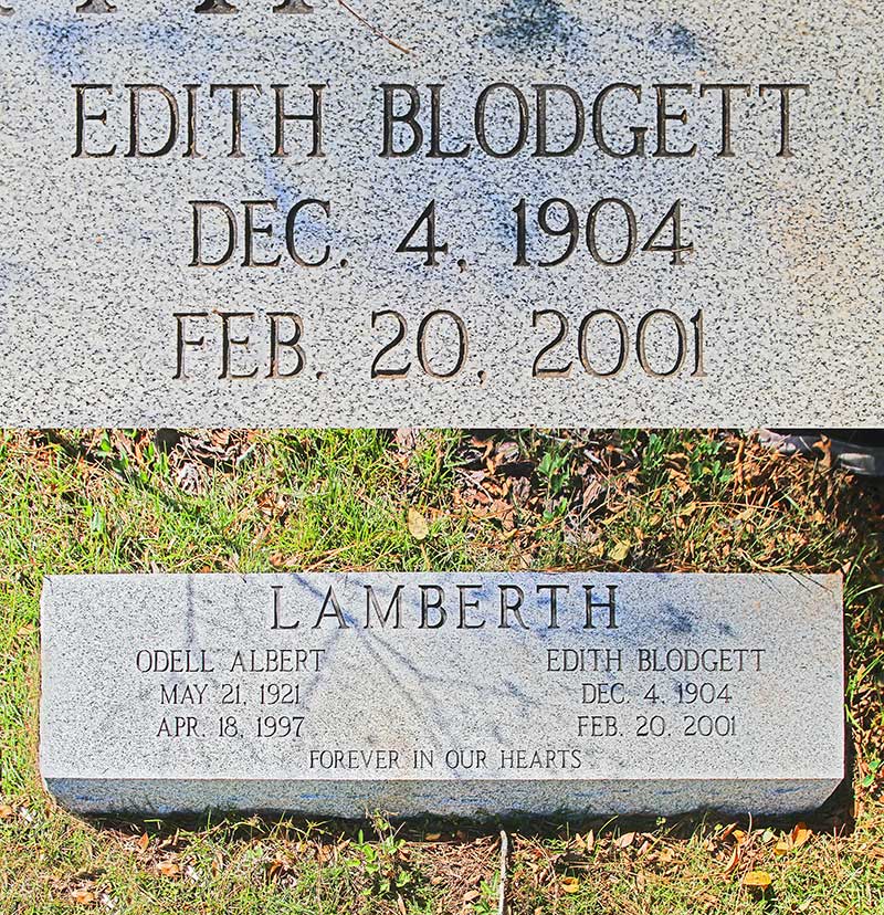 Edith Blodgett Lamberth Gravestone Photo