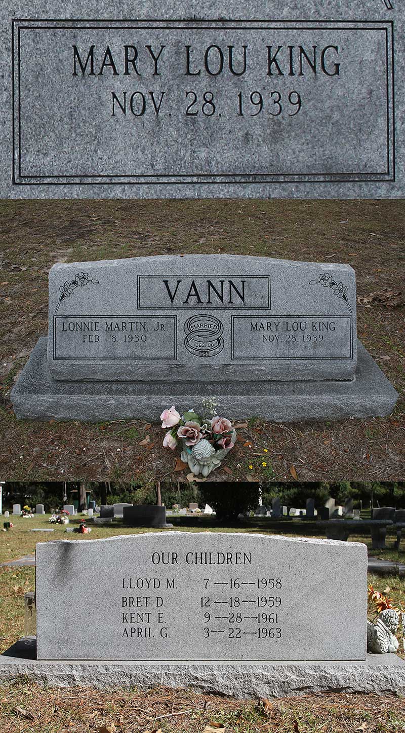 Mary Lou King Vann Gravestone Photo