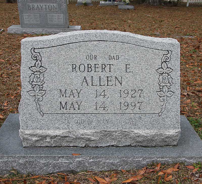 Robert E Allen Gravestone Photo