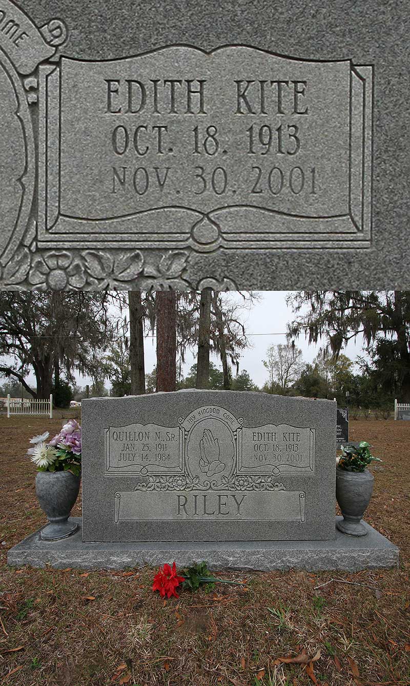 Edith Kite Riley Gravestone Photo