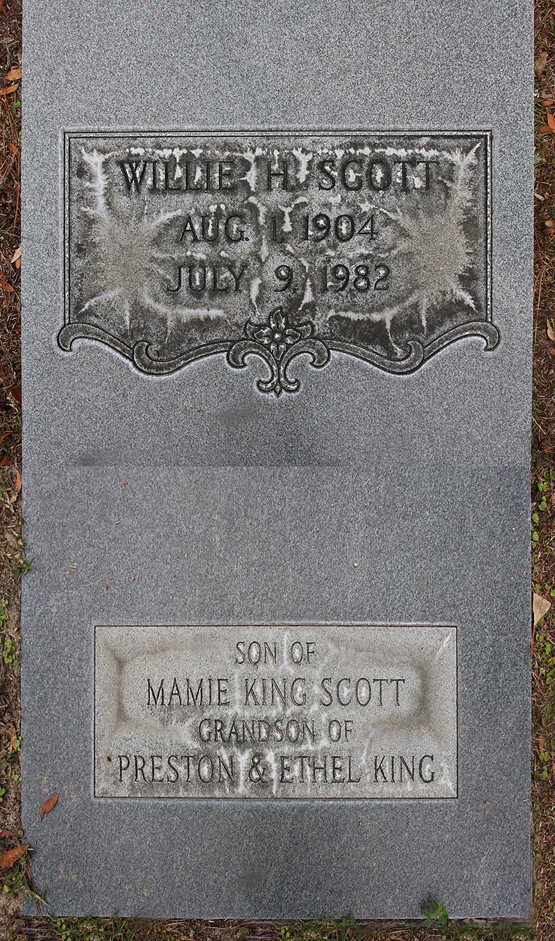Willie H Scott Gravestone Photo