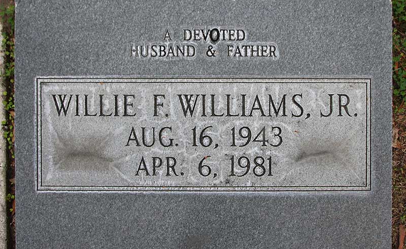 Willie F Williams Gravestone Photo