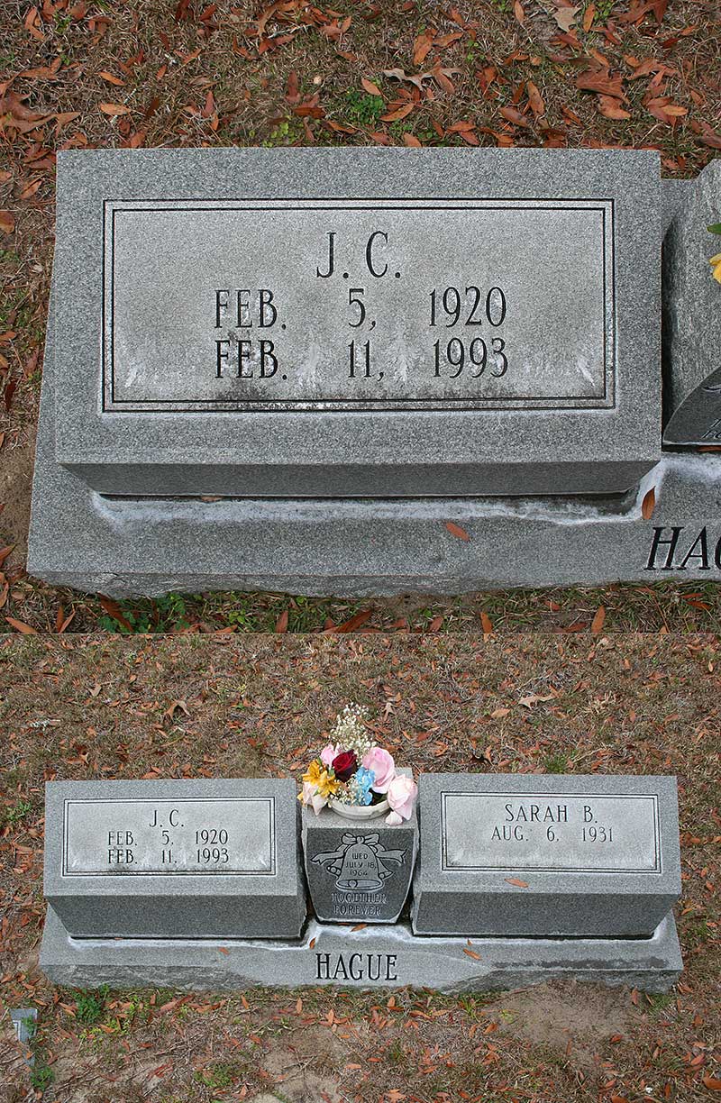 J.C. Hague Gravestone Photo