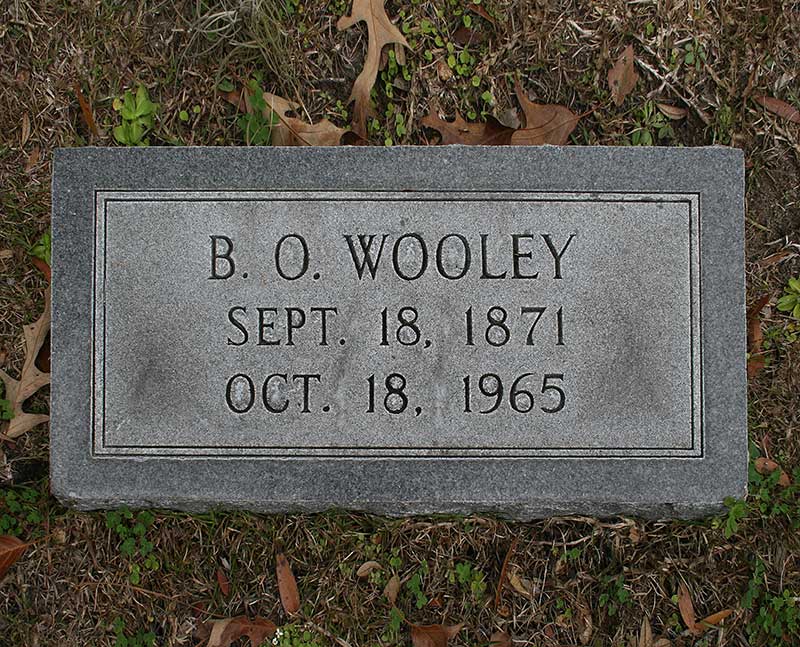 B.O. Wooley Gravestone Photo