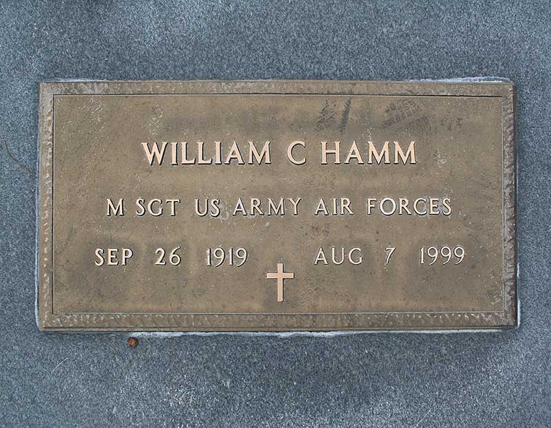 William C Hamm Gravestone Photo