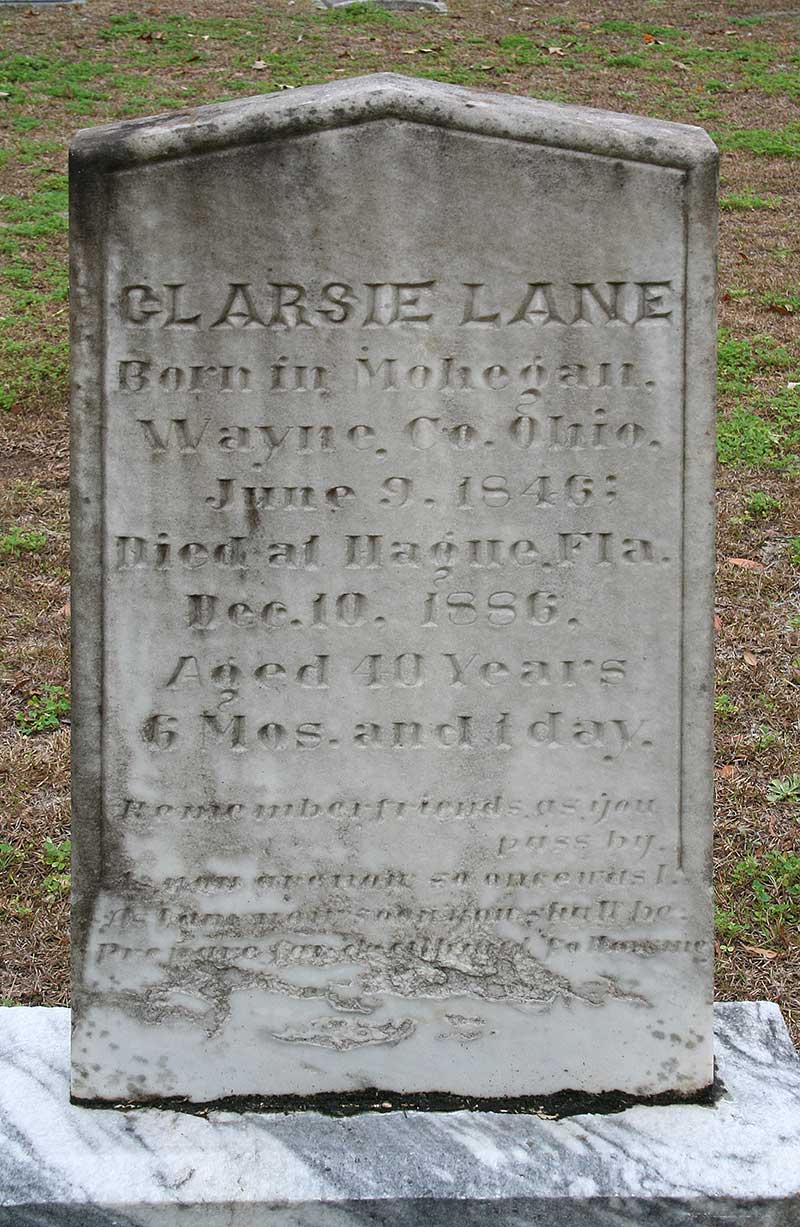 Clarsie Lane Gravestone Photo