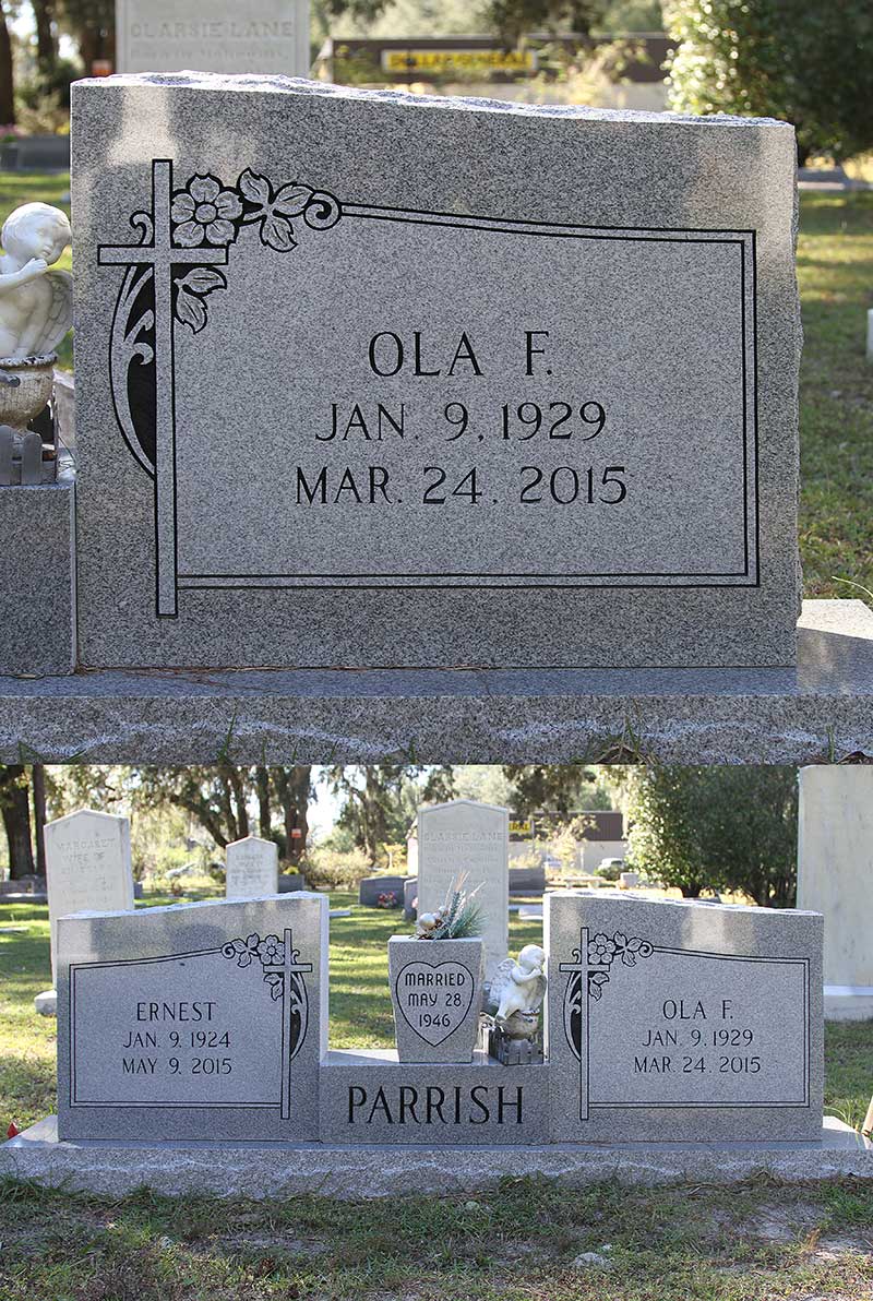 Ola F. Parrish Gravestone Photo