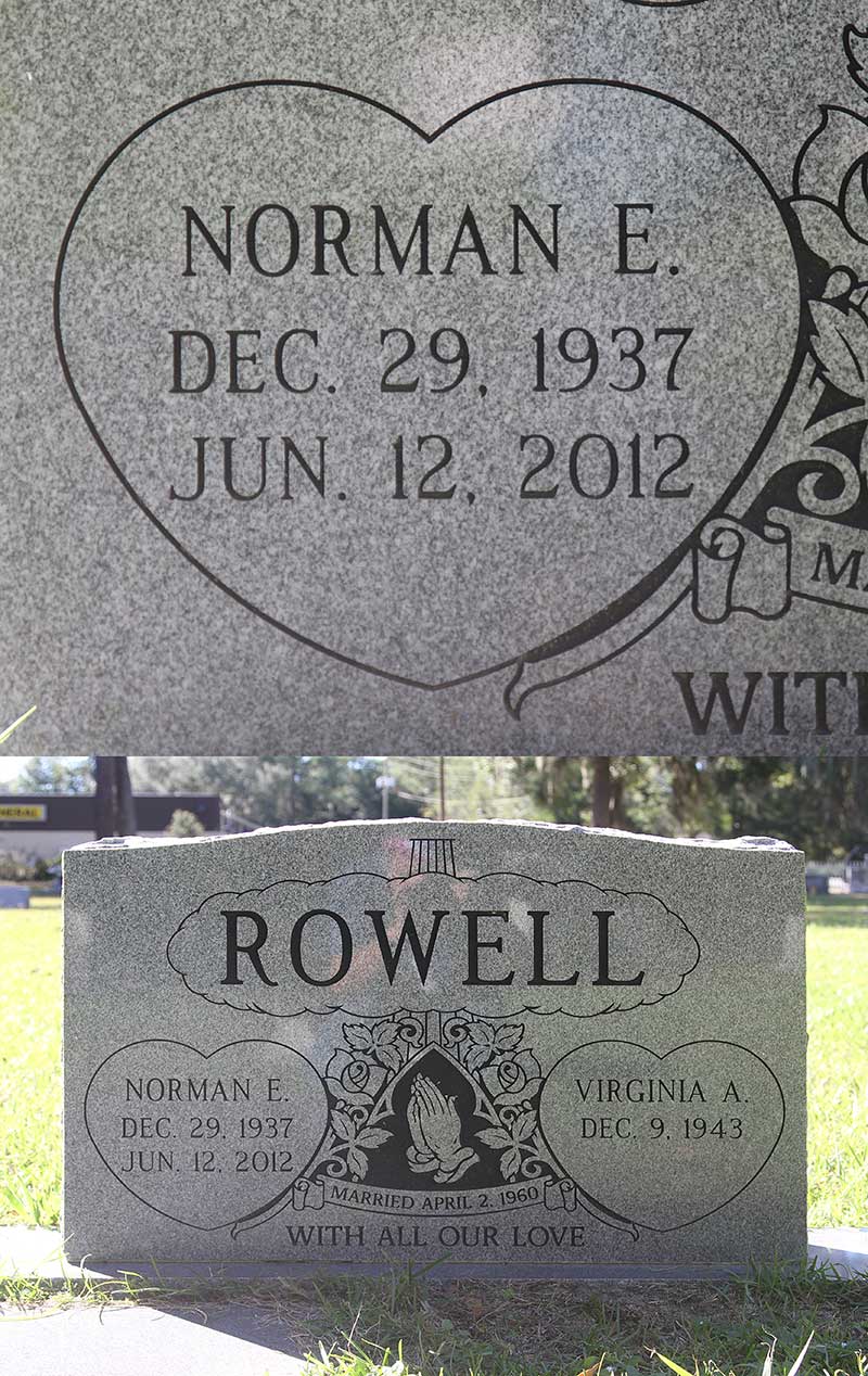 Norman E Rowell Gravestone Photo