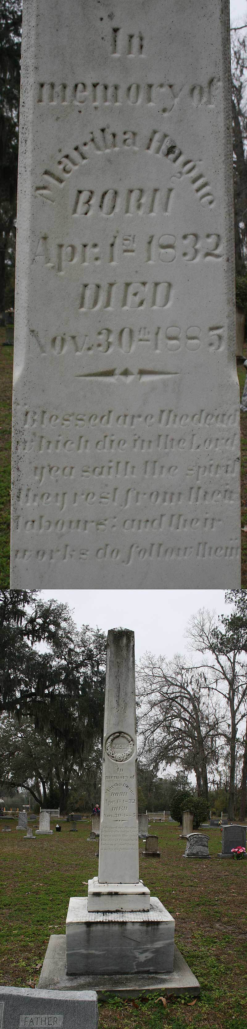 Martha Hague Gravestone Photo