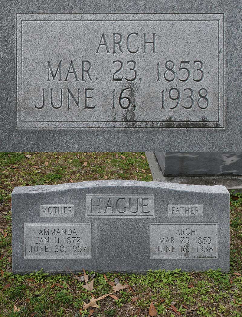 Arch Hague Gravestone Photo