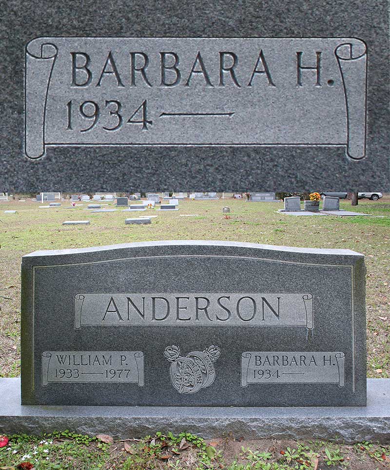 Barbara H Anderson Gravestone Photo