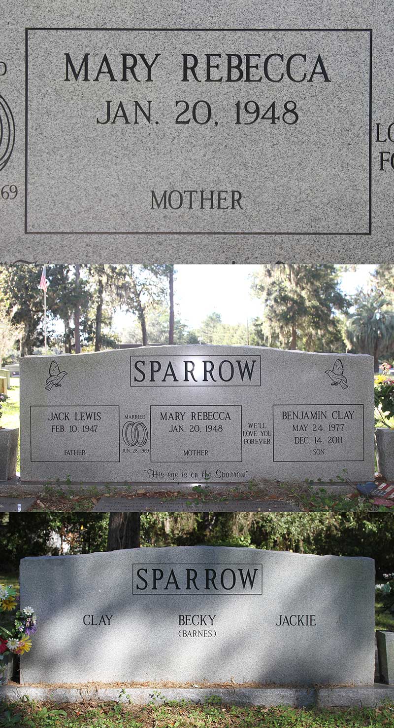 Mary Rebecca Sparrow Gravestone Photo