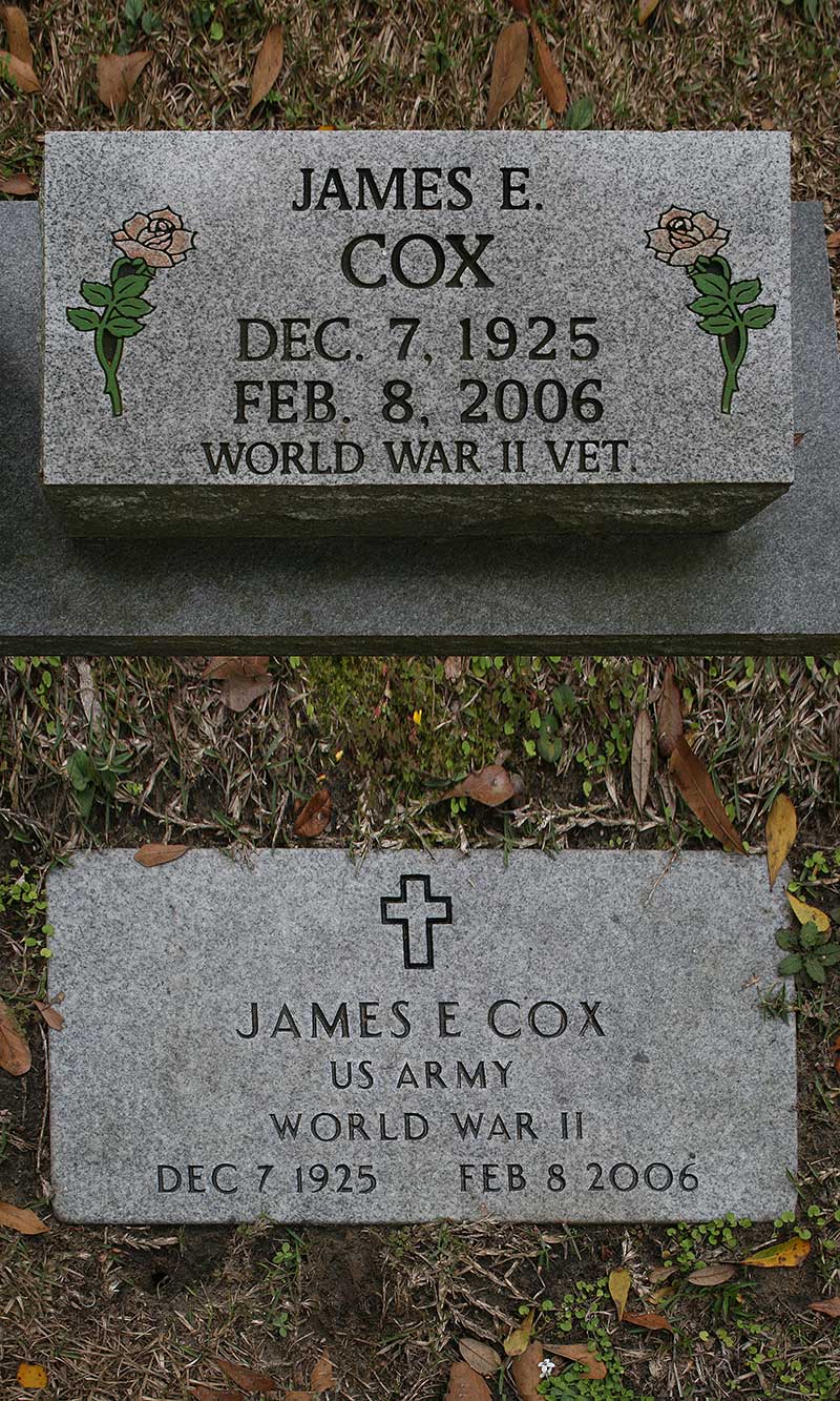 James E. Cox Gravestone Photo