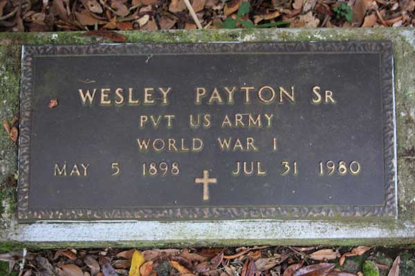 Wesley Payton Gravestone Photo