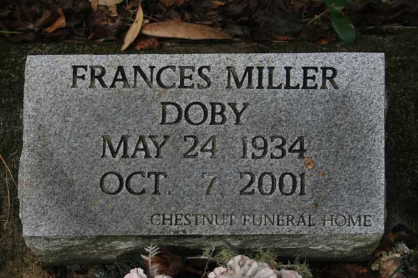 Frances Miller Doby Gravestone Photo