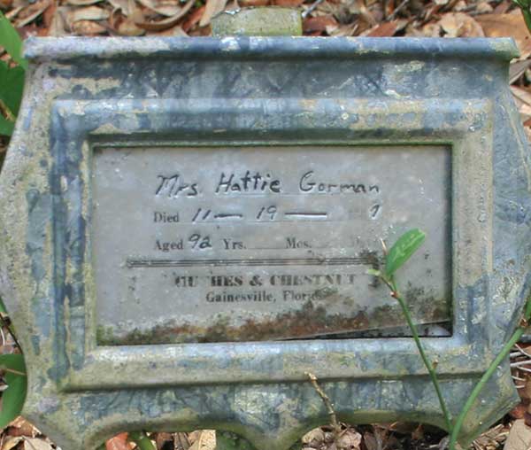 Hattie Gorman Gravestone Photo
