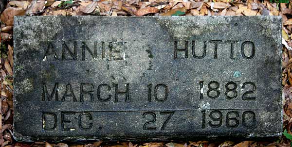 Annie Hutto Gravestone Photo