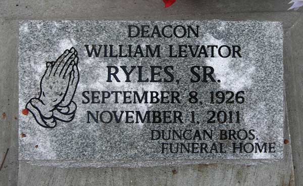 William Levator Ryles Gravestone Photo