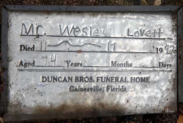 Wesley Lovett Gravestone Photo