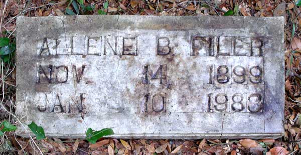Allene B. Filer Gravestone Photo