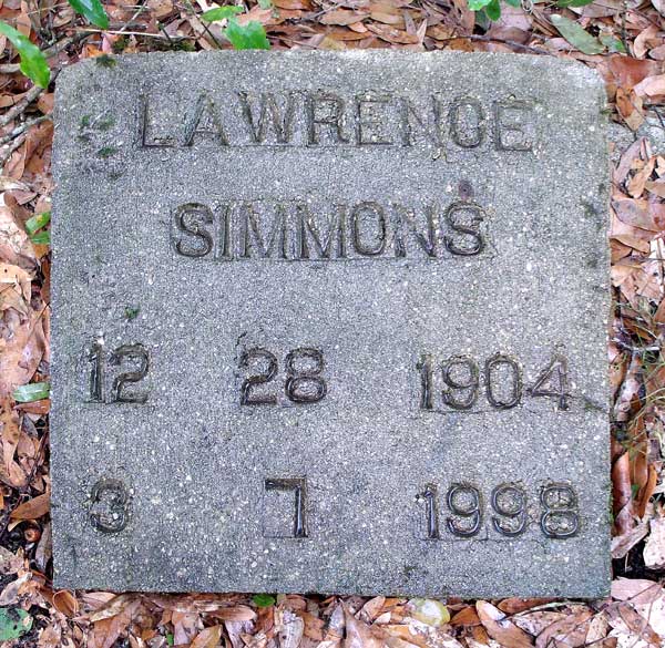 Lawrence Simmons Gravestone Photo