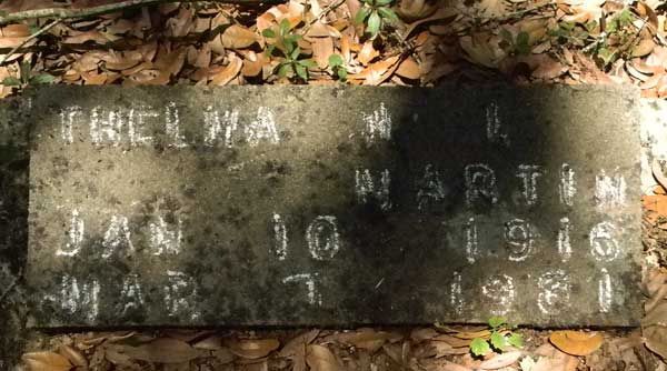 Thelma W.I. Martin Gravestone Photo