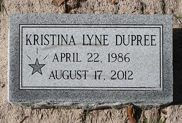 Kristina Lyne Dupree Gravestone Photo