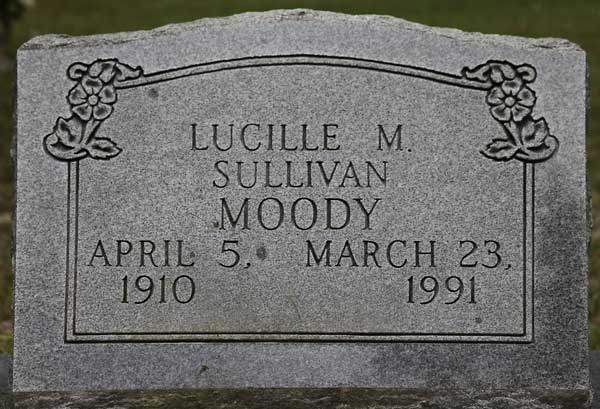 Lucille M. Sullivan Moody Gravestone Photo