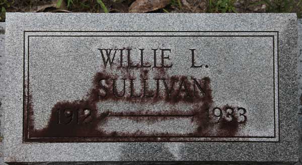Willie L. Sullivan Gravestone Photo
