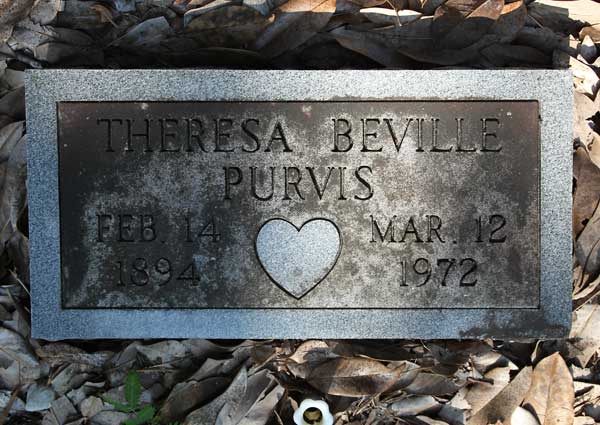 Theresa Beville Purvis Gravestone Photo