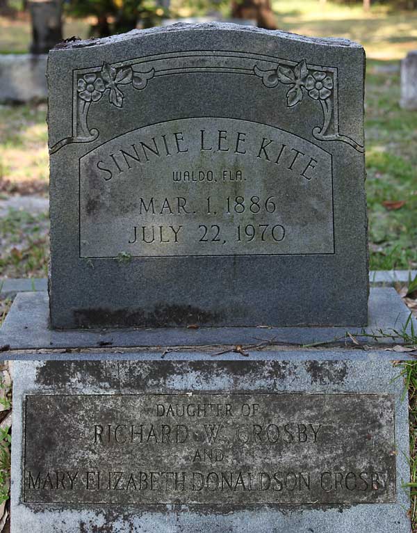 Sinnie Lee Kite Gravestone Photo