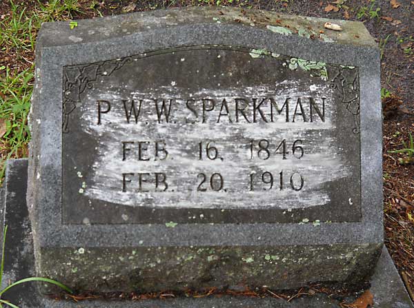 P. W. W. Sparkman Gravestone Photo