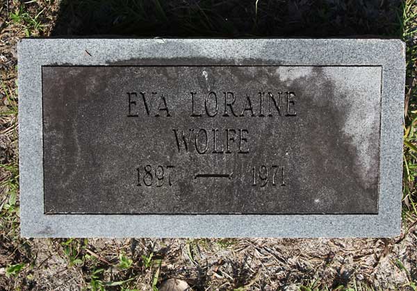 Eva Loraine Wolfe Gravestone Photo