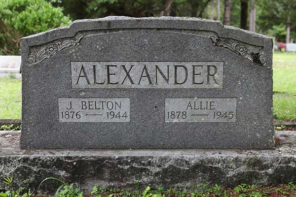 J. Belton & Allie Alexander Gravestone Photo
