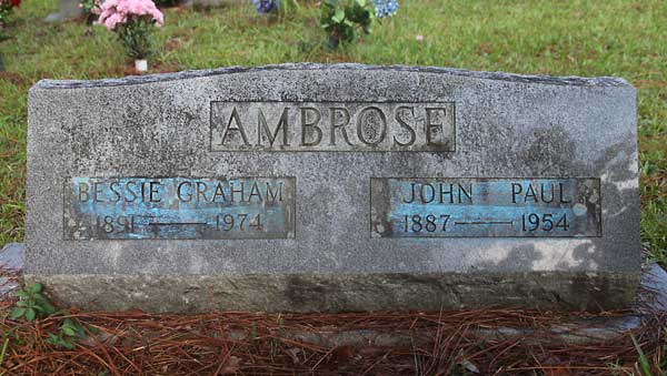 Bessie Graham & John Paul Ambrose Gravestone Photo