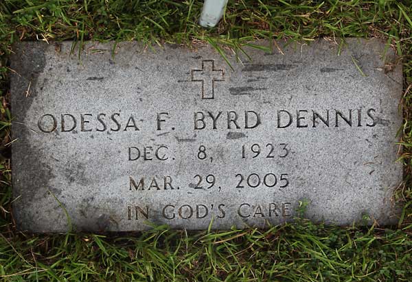 Odessa F. Byrd Dennis Gravestone Photo