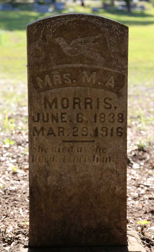 M.A. (Mrs.) Morris Gravestone Photo