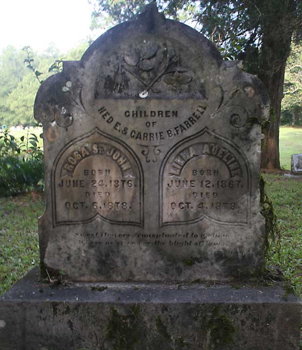 Rosa St. John & Lilla Adeline Farrell Gravestone Photo