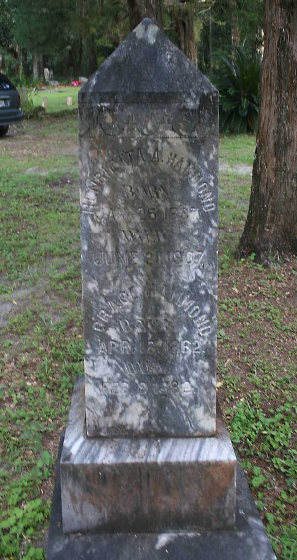 Henrietta A. & Grace Hammond Gravestone Photo