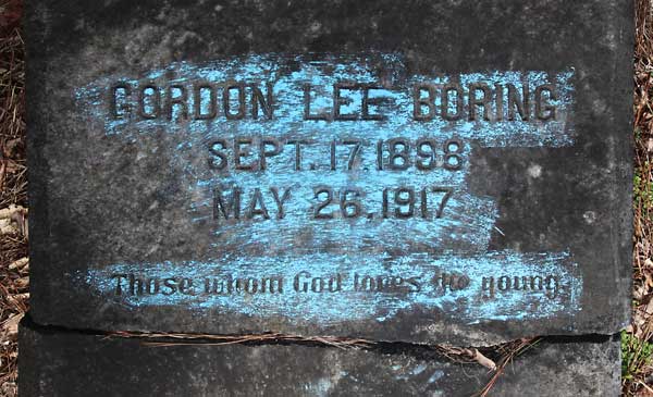 Gordon Lee Boring Gravestone Photo