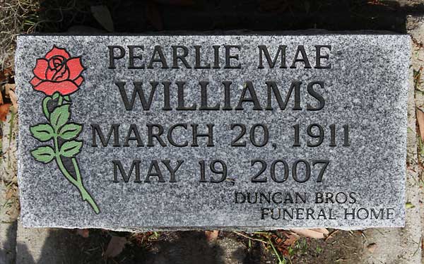 Pearlie Mae Williams Gravestone Photo