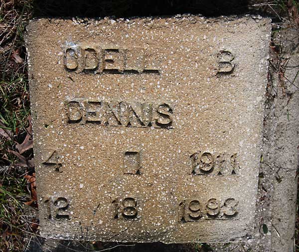 Odell B. Dennis Gravestone Photo