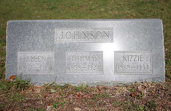 Allen & Thomas & Kizzie Johnson Gravestone Photo