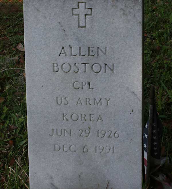 Allen Boston Gravestone Photo